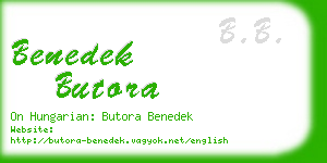 benedek butora business card